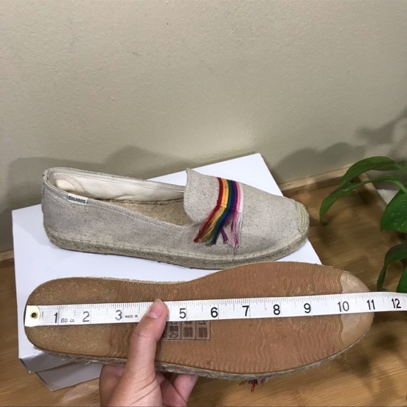 Soludos Espadrilles Shoes Embroidered Canvas Rainbow Tan Neutral Flats Womens 11 - Picture 16 of 16